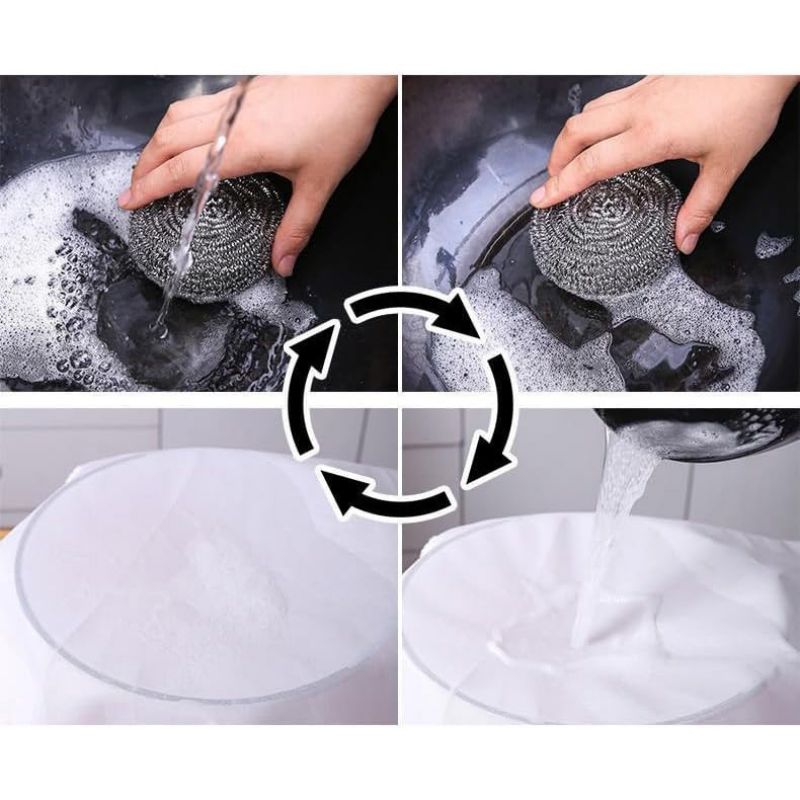 洗浄効果の点で、スチールボールは他の掃除用具とどのように比較されますか?